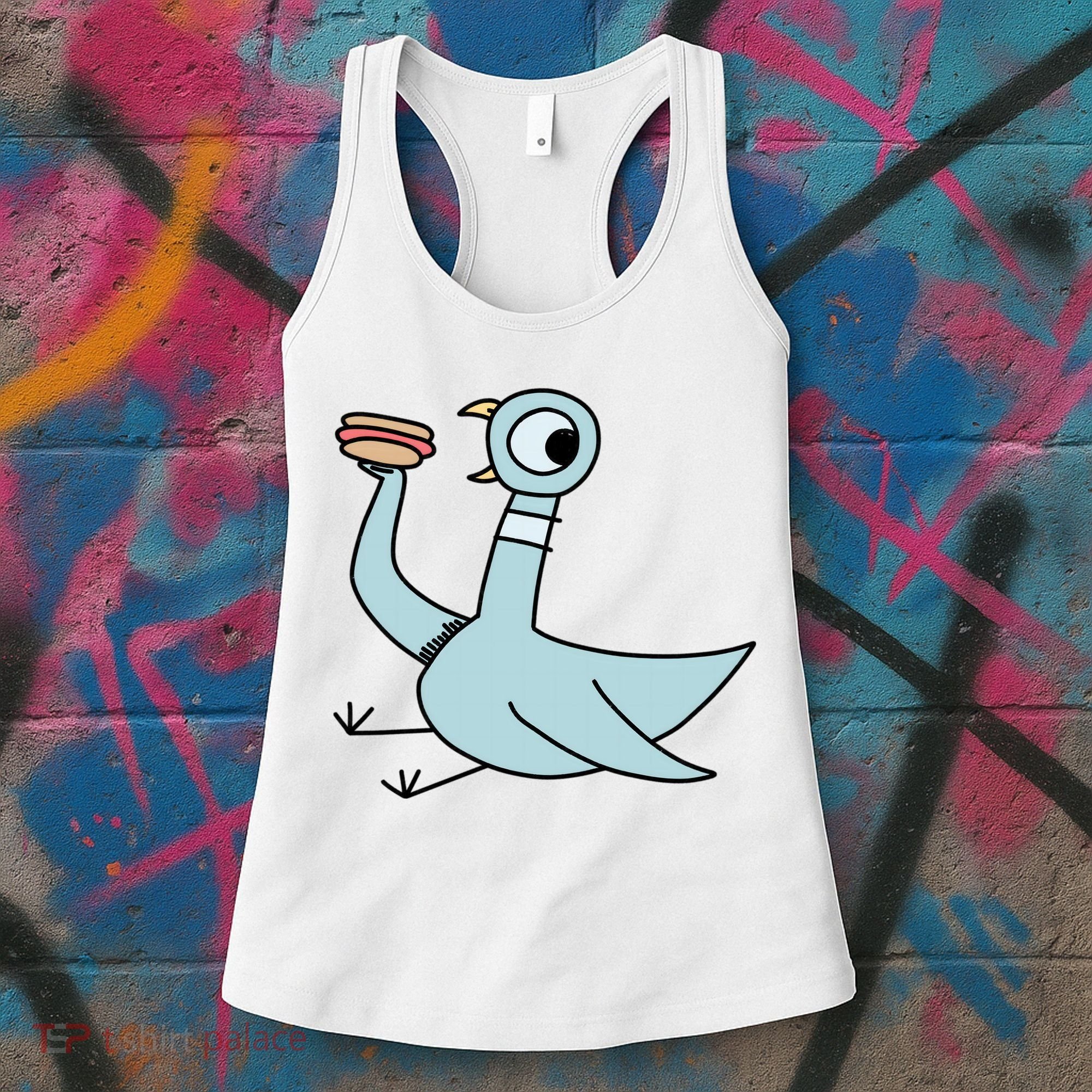 Funny Pigeon With A Hotdog Fan Art Women's Tank Top