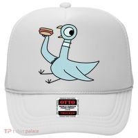 Funny Pigeon With A Hotdog Fan Art Hat thumb 0
