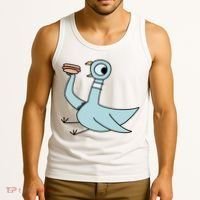 Funny Pigeon With A Hotdog Fan Art Tank Top thumb 3