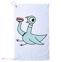 Funny Pigeon With A Hotdog Fan Art Golf Towel thumb 0