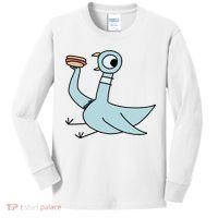 Funny Pigeon With A Hotdog Fan Art Kids Long Sleeve Shirt thumb 0