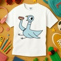 Funny Pigeon With A Hotdog Fan Art Kids T-Shirt thumb 3