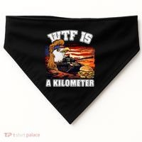 Funny Patriotic Wtf Is A Kilometer USA-Made Doggie Bandana thumb 0