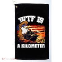 Funny Patriotic Wtf Is A Kilometer Golf Towel thumb 0