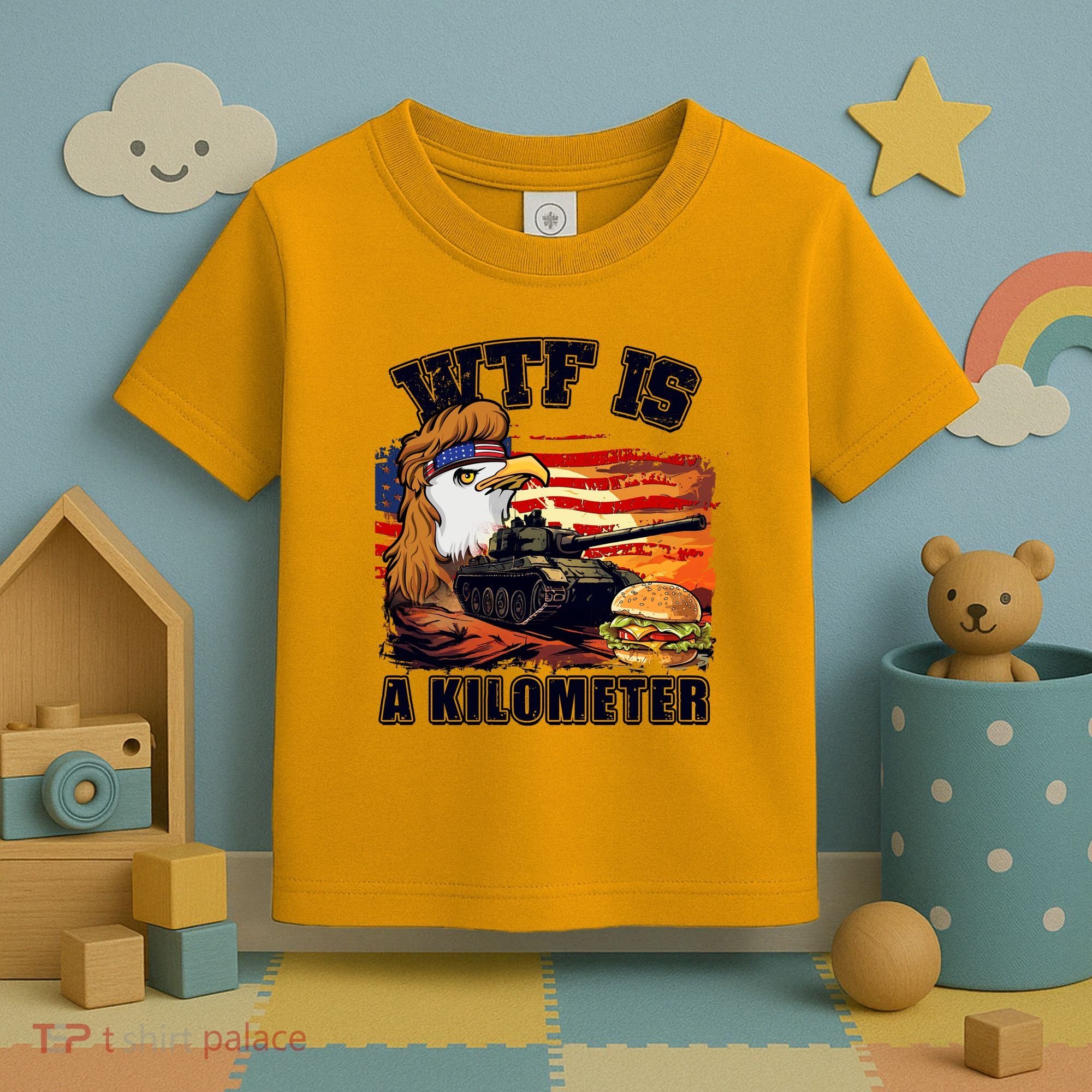 Funny Patriotic Wtf Is A Kilometer Toddler T-Shirt