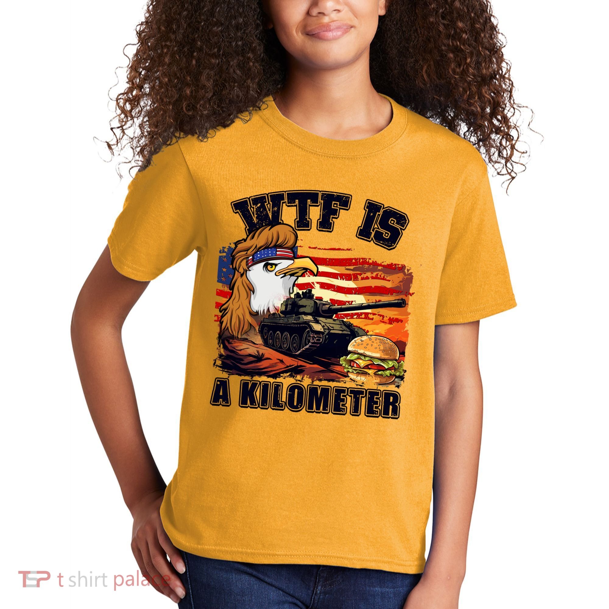 Funny Patriotic Wtf Is A Kilometer Kids T-Shirt