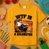 Funny Patriotic Wtf Is A Kilometer Kids T-Shirt thumb 3