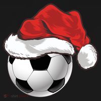 Football Player Xmas Gift Santa Hat Soccer Ball Christmas Gift Ornament thumb 1