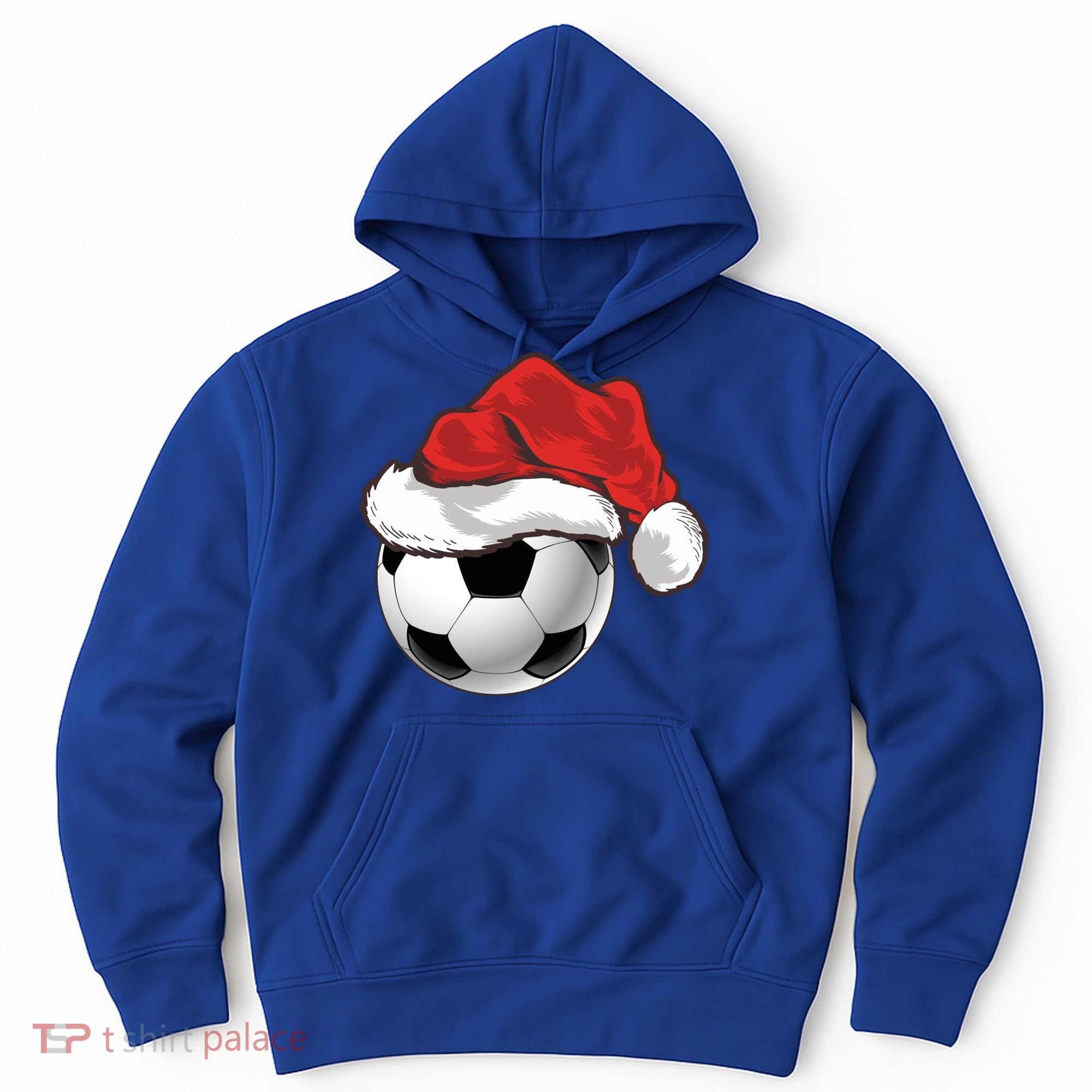 Football Player Xmas Gift Santa Hat Soccer Ball Christmas Gift Hoodie