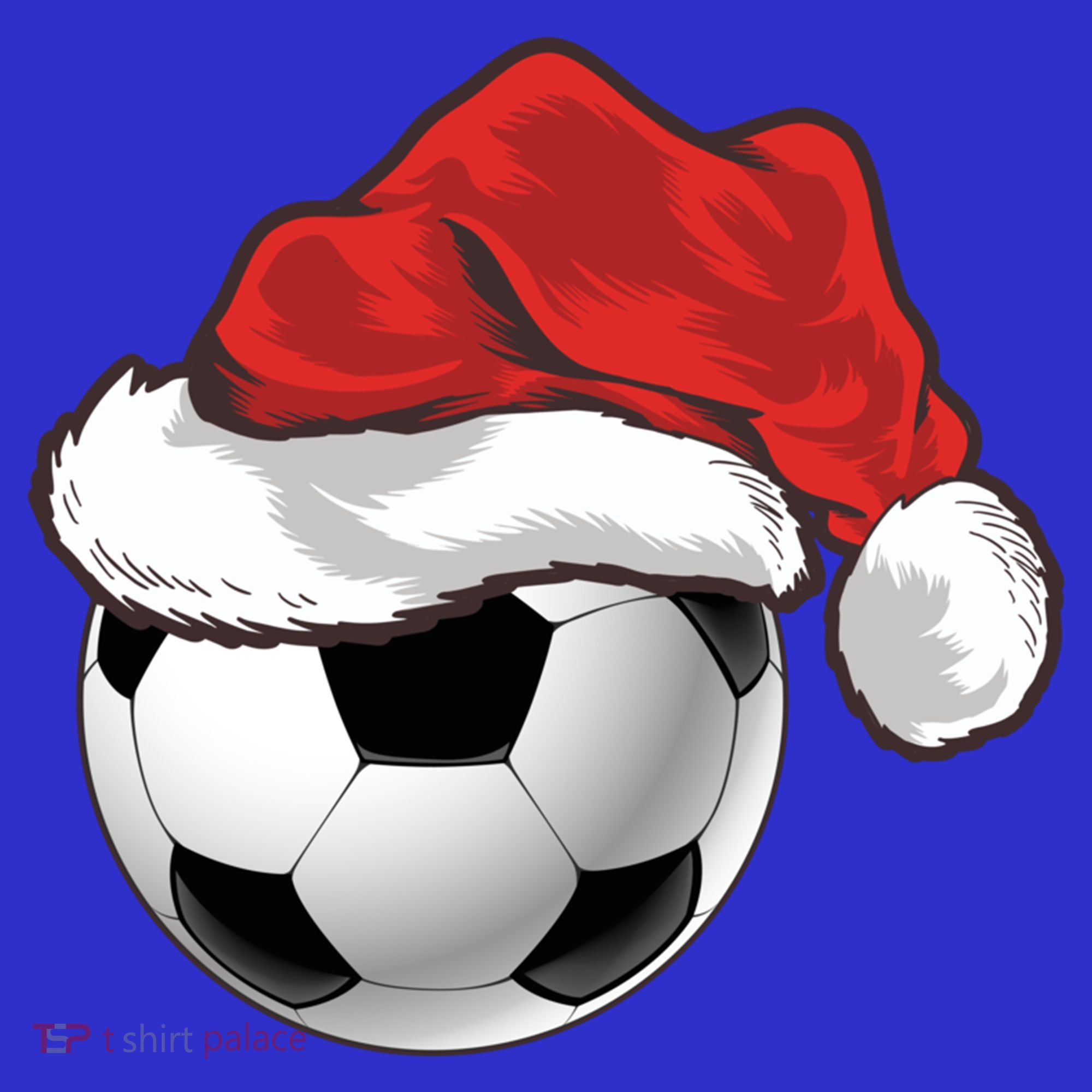 Football Player Xmas Gift Santa Hat Soccer Ball Christmas Gift Long Sleeve Shirt