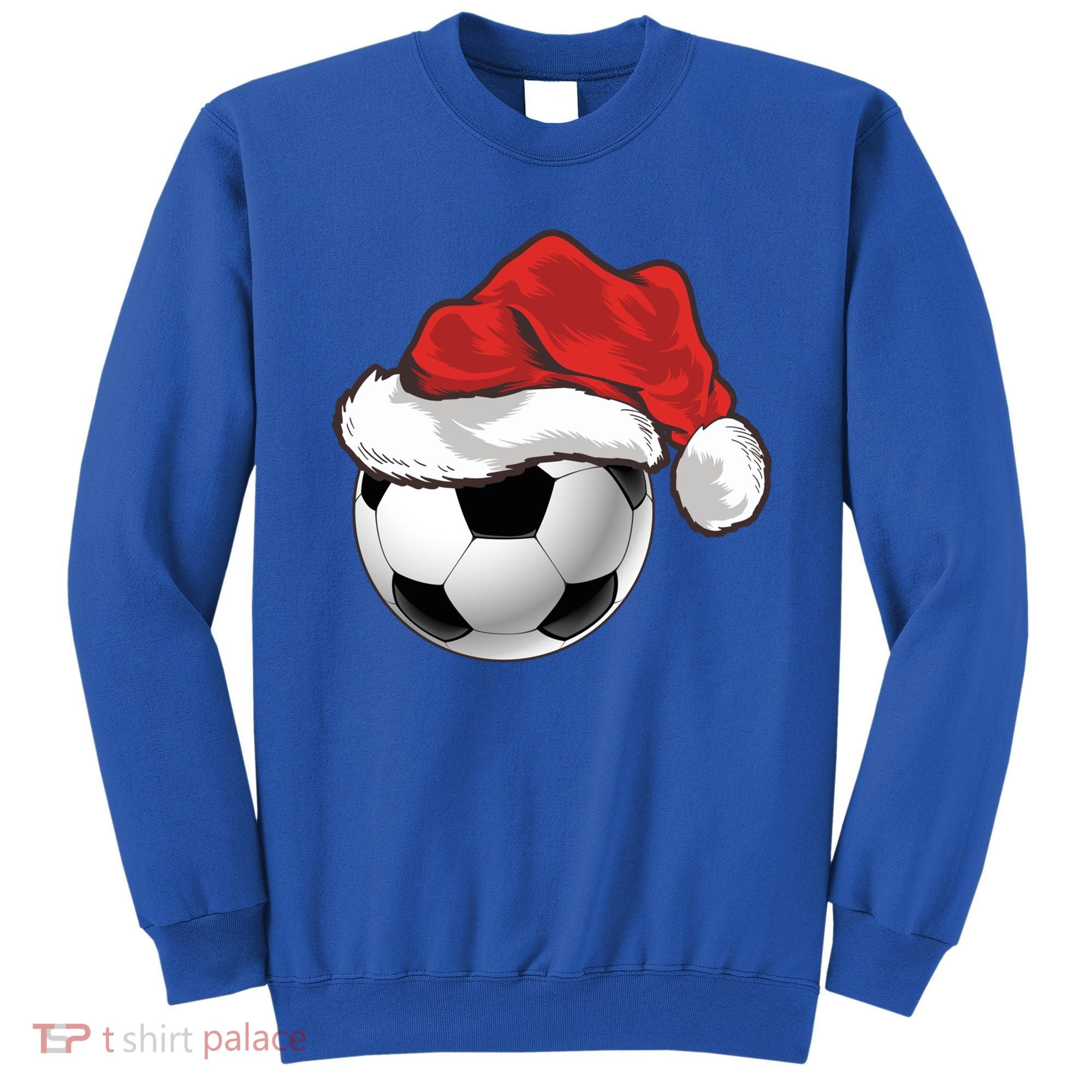 Football Player Xmas Gift Santa Hat Soccer Ball Christmas Gift Sweatshirt