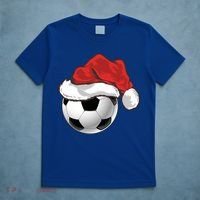 Football Player Xmas Gift Santa Hat Soccer Ball Christmas Gift T-Shirt thumb 5