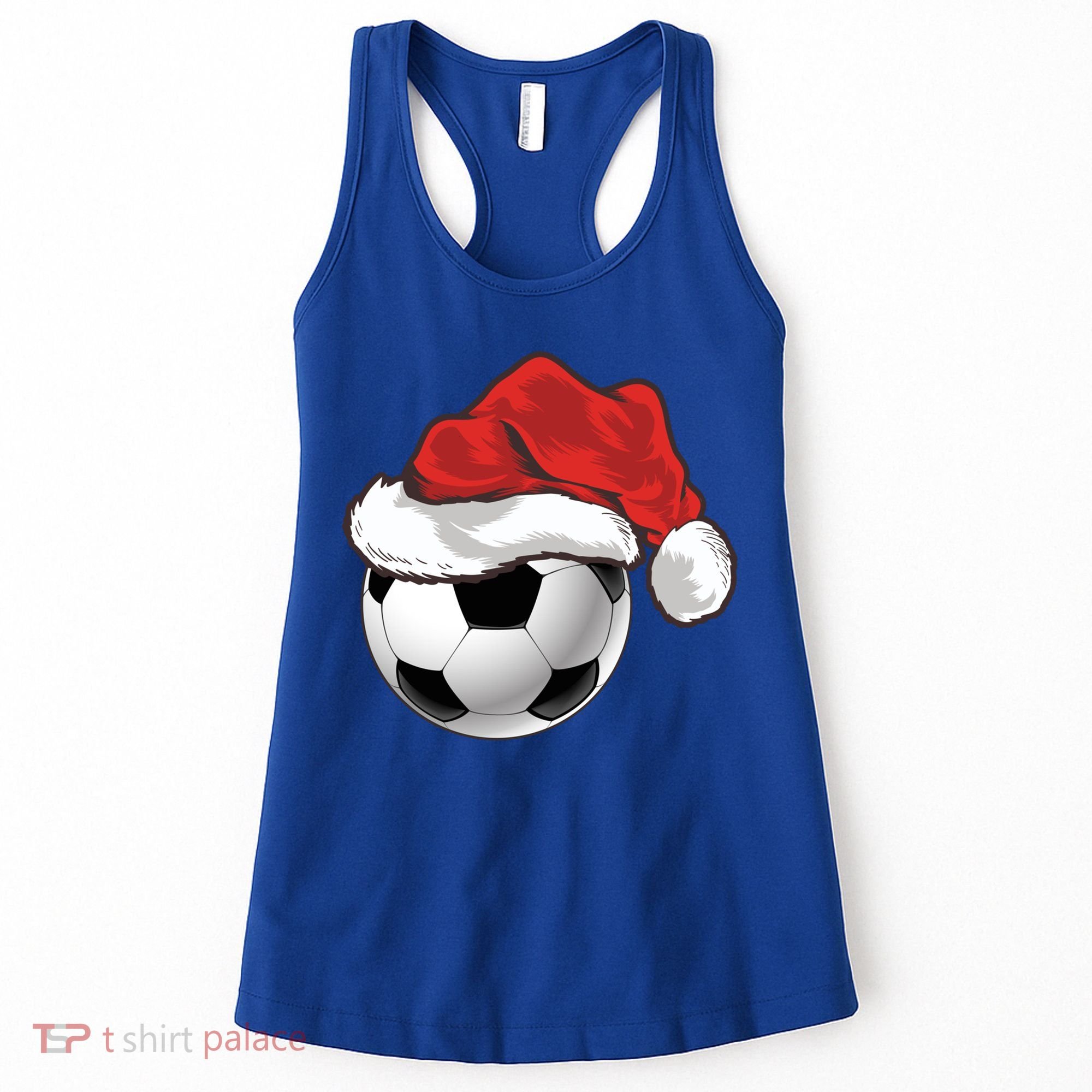 Football Player Xmas Gift Santa Hat Soccer Ball Christmas Gift Women's Tank Top