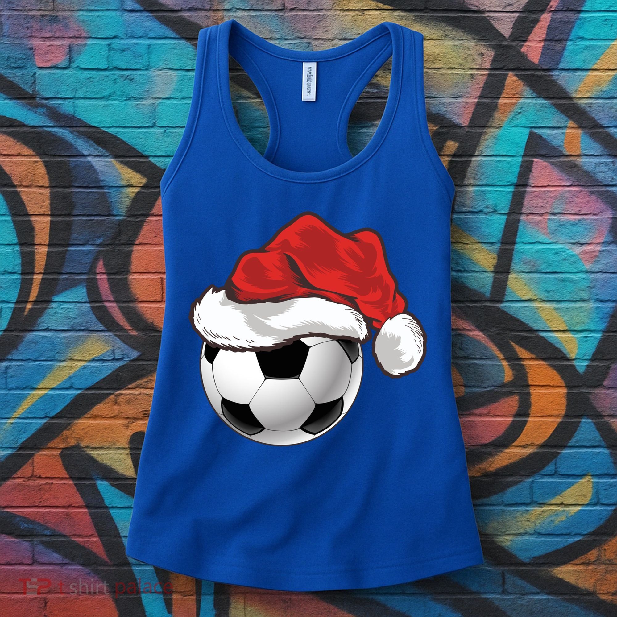 Football Player Xmas Gift Santa Hat Soccer Ball Christmas Gift Women's Tank Top