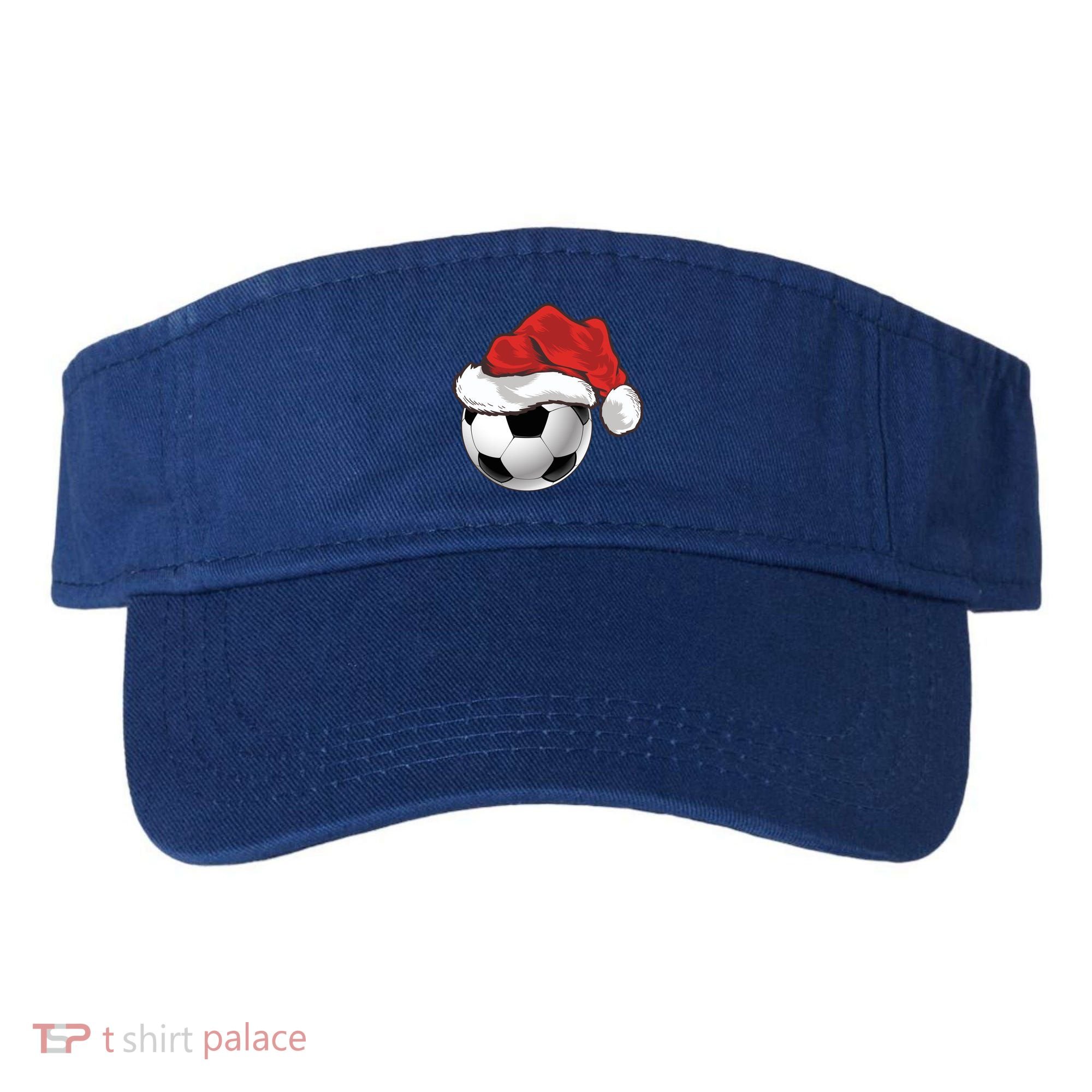 Football Player Xmas Gift Santa Hat Soccer Ball Christmas Gift Visor