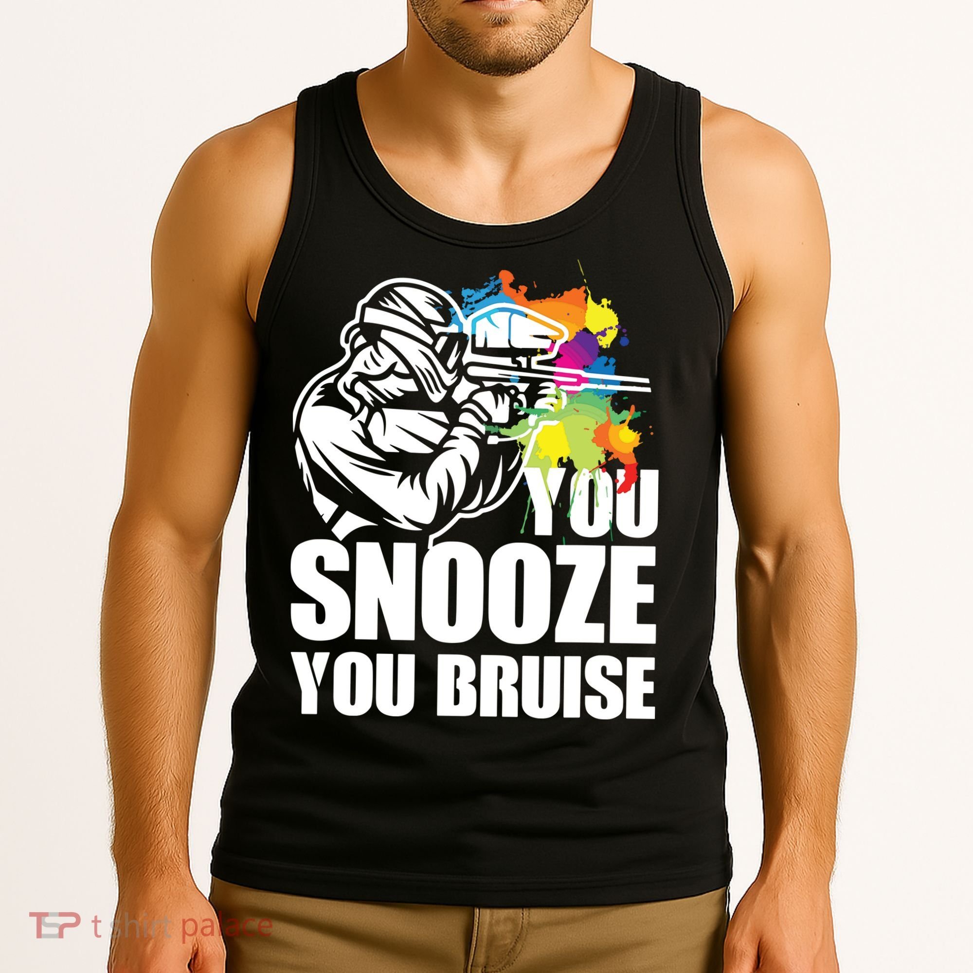 Funny Paintball You Snooze You Bruise Tank Top