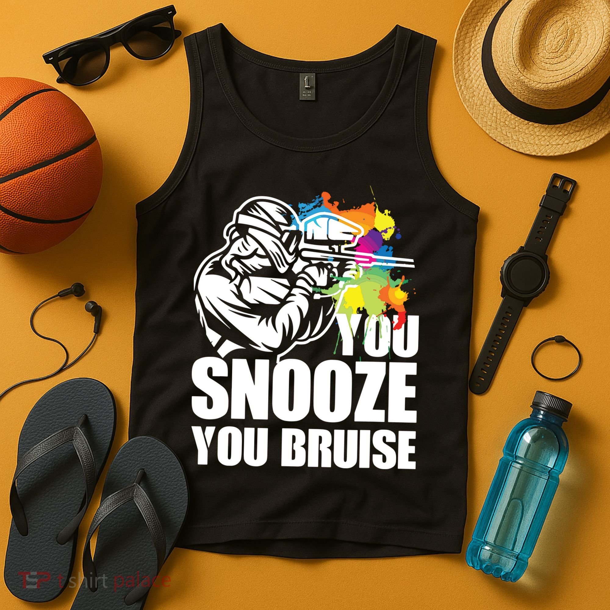 Funny Paintball You Snooze You Bruise Tank Top