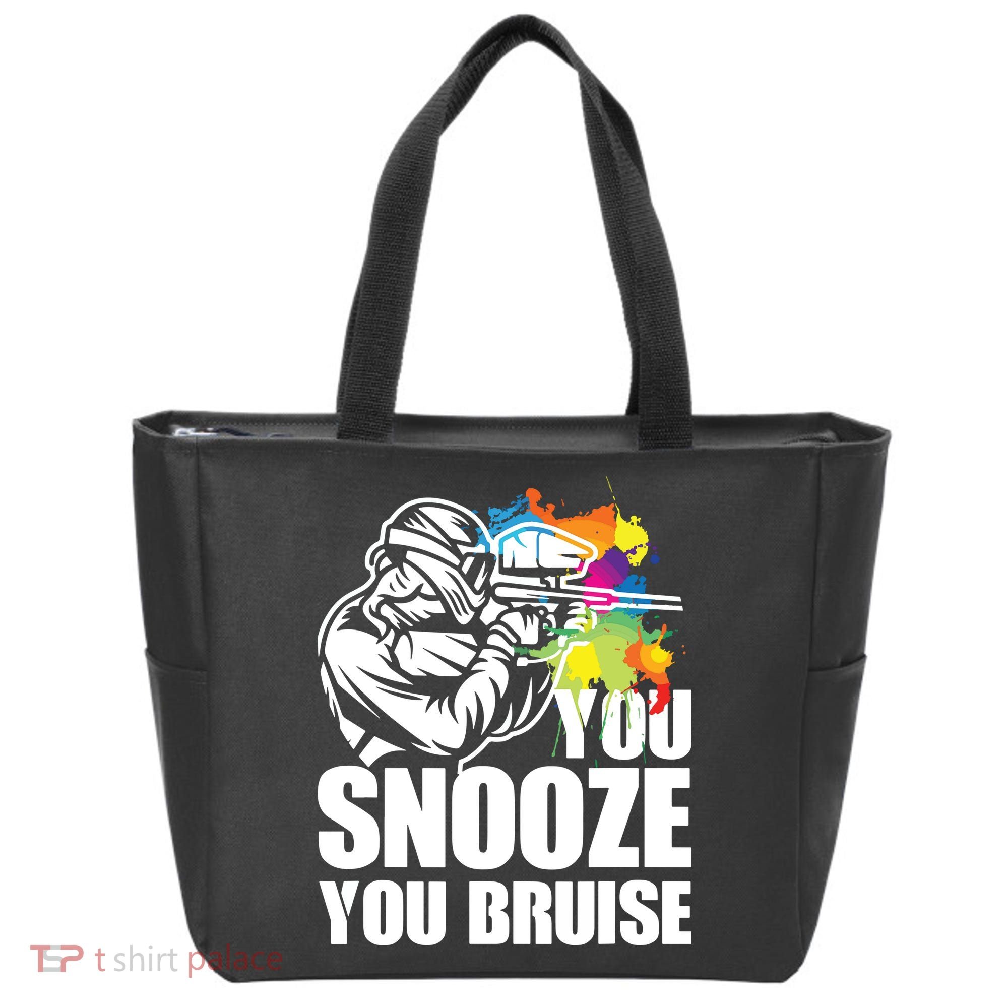 Funny Paintball You Snooze You Bruise Tote Bag