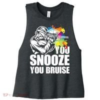 Funny Paintball You Snooze You Bruise Women's Racerback Cropped Tank thumb 0