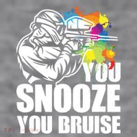 Funny Paintball You Snooze You Bruise Women's Racerback Cropped Tank thumb 2
