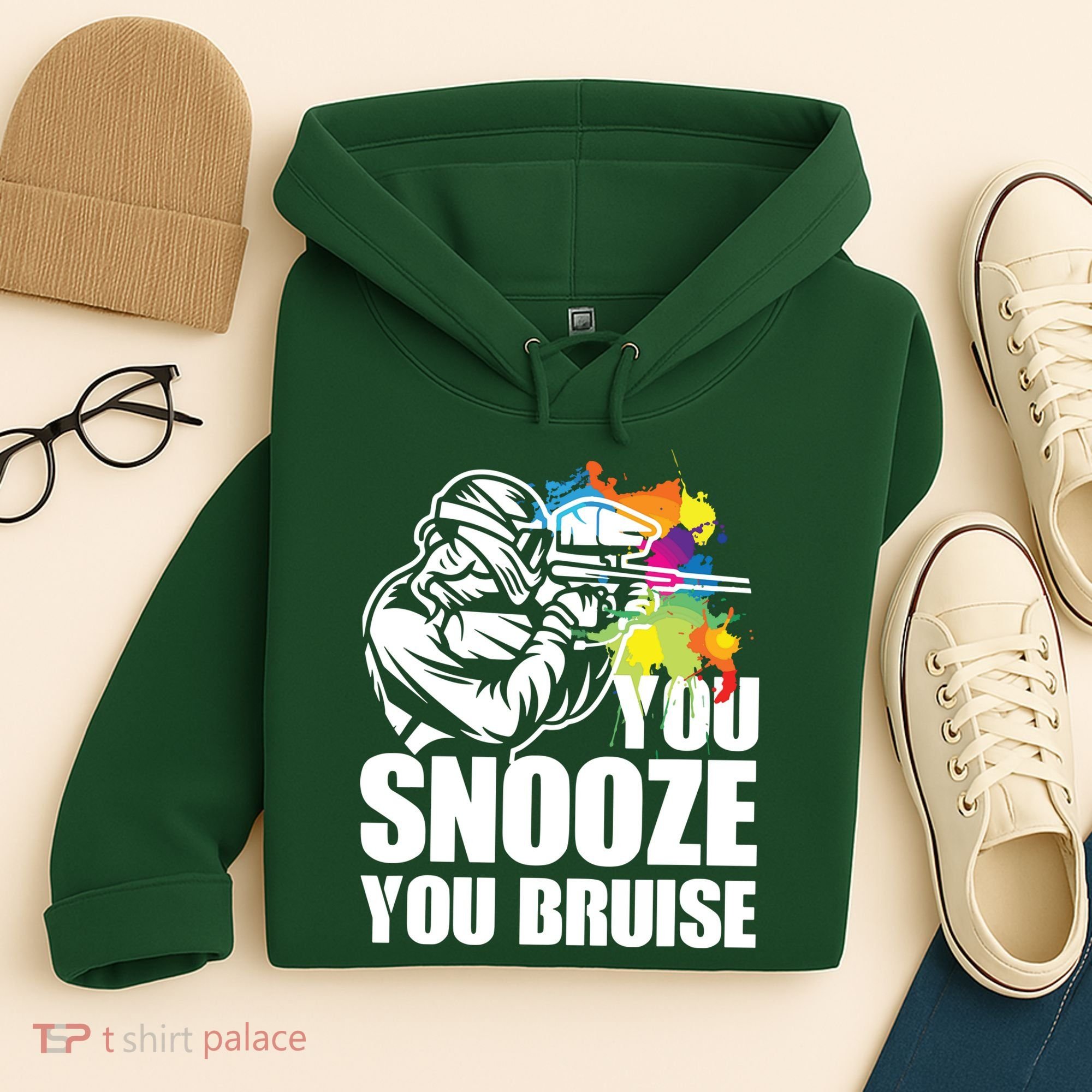 Funny Paintball You Snooze You Bruise Hoodie