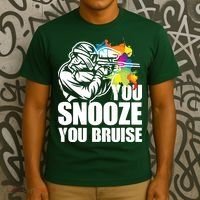 Funny Paintball You Snooze You Bruise T-Shirt thumb 3