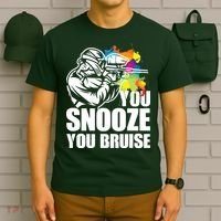 Funny Paintball You Snooze You Bruise T-Shirt thumb 6