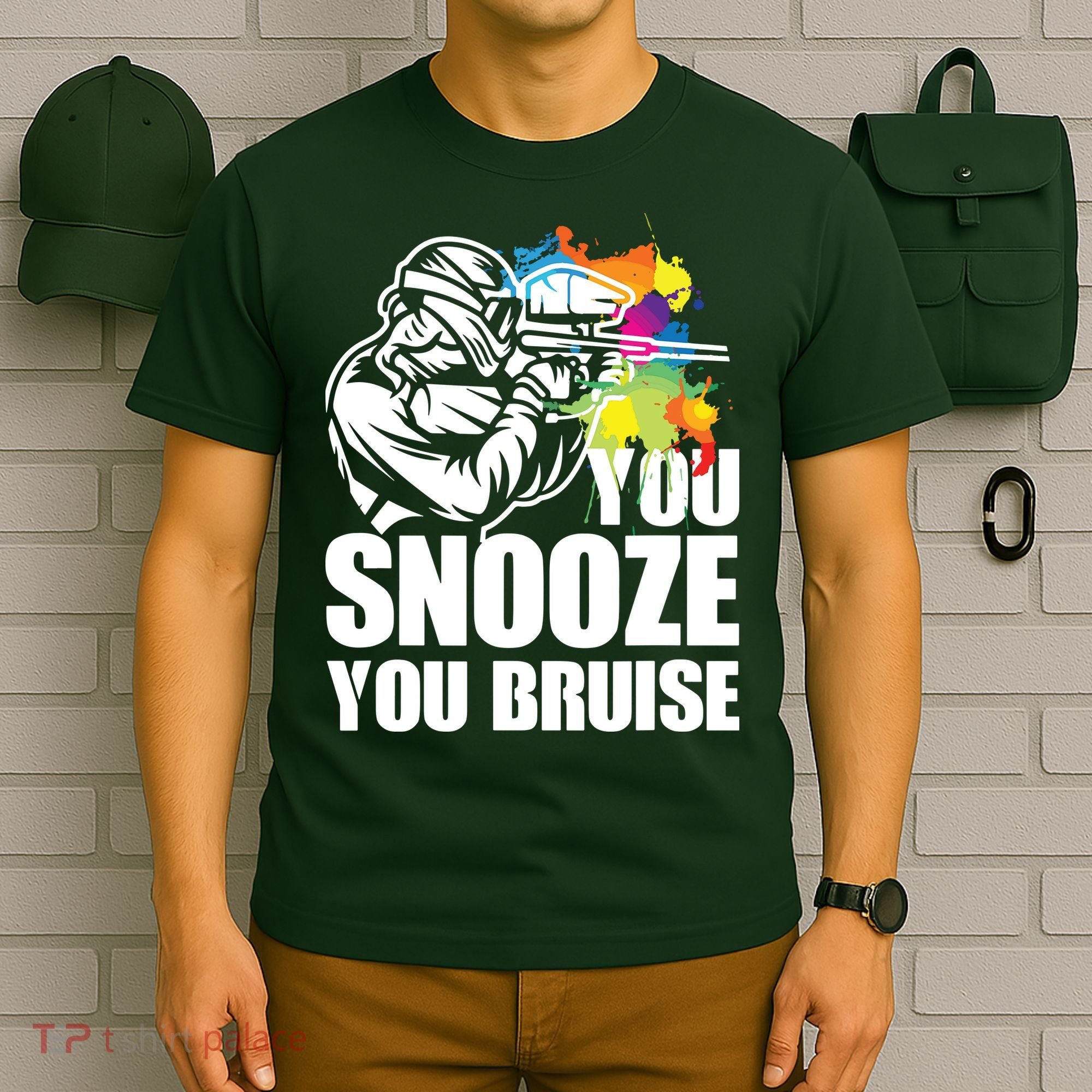 Funny Paintball You Snooze You Bruise T-Shirt