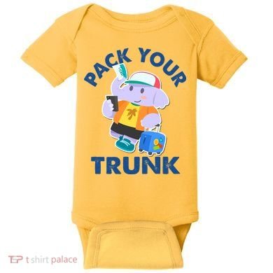 Funny Pack Your Trunk Elephant Baby Bodysuit