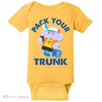 Funny Pack Your Trunk Elephant Baby Bodysuit