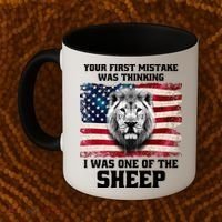 Freedom Patriot Your First Mistake Was Thinking I Was One Of The Sheep Coffee Mug thumb 2