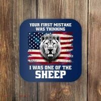 Freedom Patriot Your First Mistake Was Thinking I Was One Of The Sheep Coaster thumb 0
