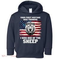 Freedom Patriot Your First Mistake Was Thinking I Was One Of The Sheep Toddler Hoodie thumb 0