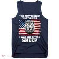 Freedom Patriot Your First Mistake Was Thinking I Was One Of The Sheep Tank Top thumb 0