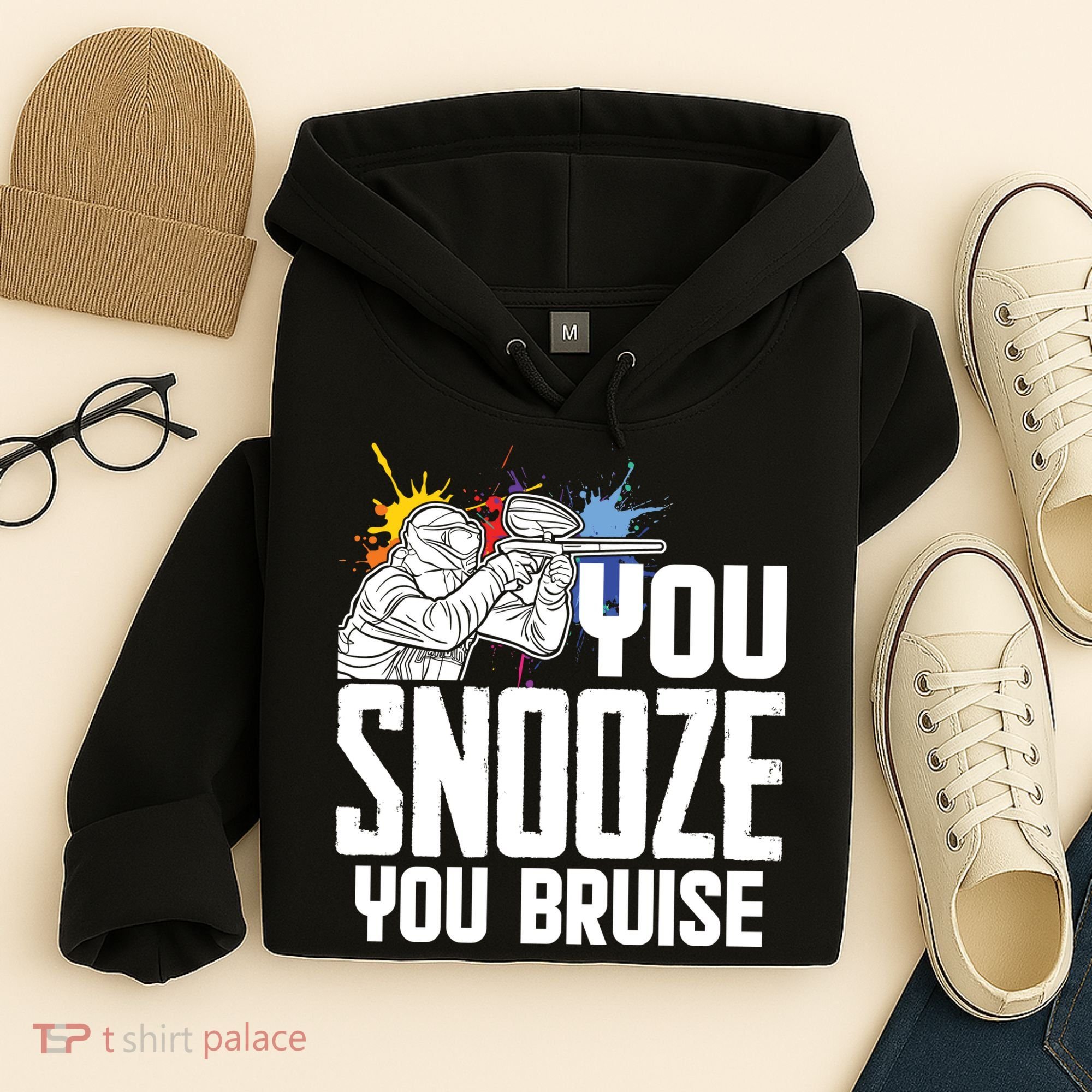 Funny Paintball You Snooze You Bruise Hoodie