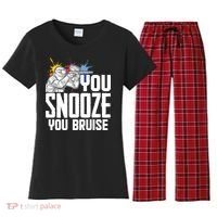 Funny Paintball You Snooze You Bruise Women's Flannel Pajama Set thumb 0