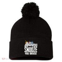 Funny Paintball You Snooze You Bruise Pom Pom 12in Knit Beanie thumb 0