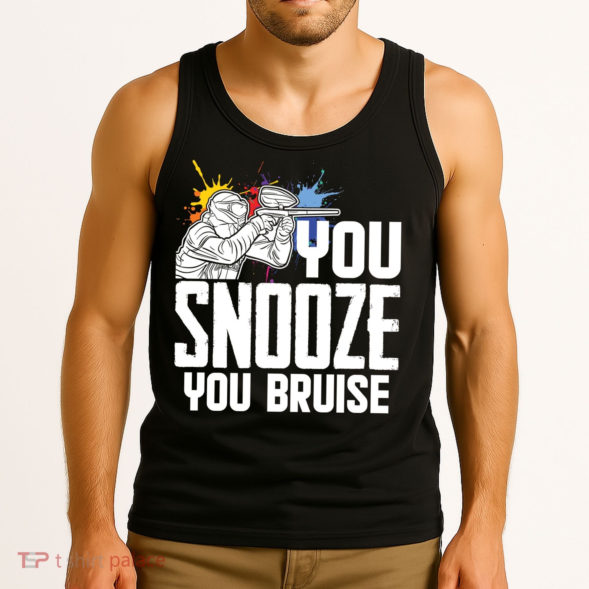 Funny Paintball You Snooze You Bruise Tank Top