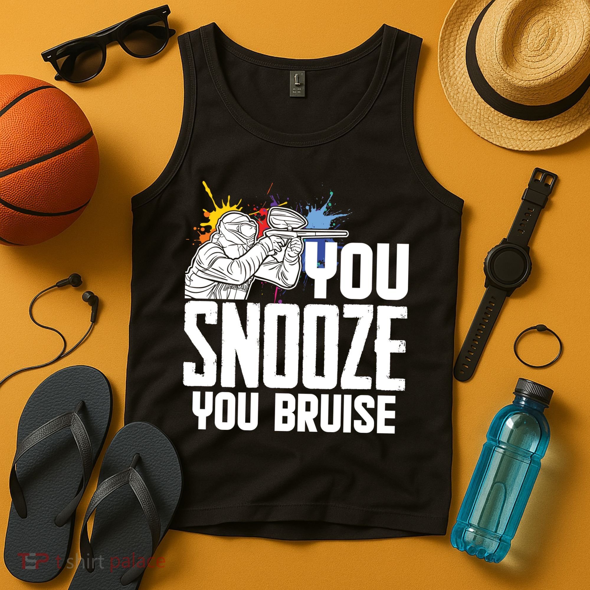 Funny Paintball You Snooze You Bruise Tank Top