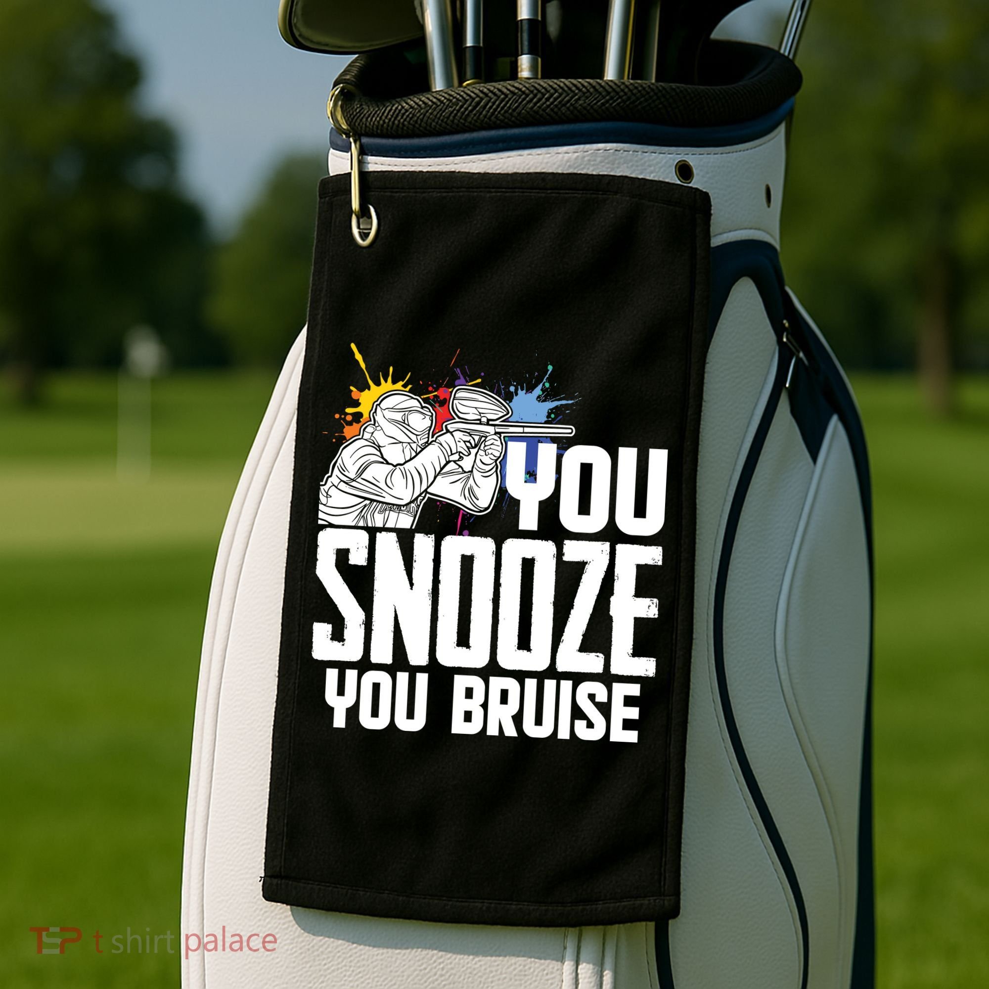 Funny Paintball You Snooze You Bruise Golf Towel