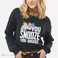 Funny Paintball You Snooze You Bruise Cropped Pullover Crew thumb 2