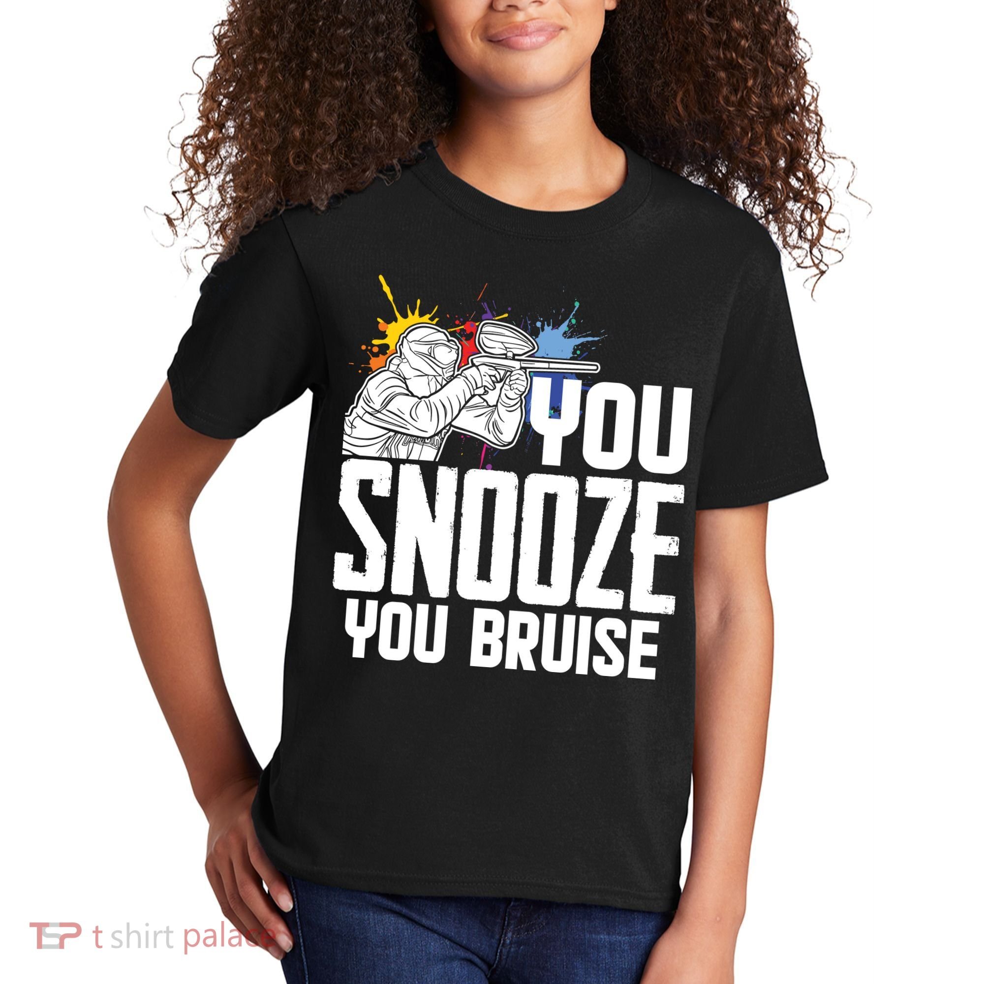 Funny Paintball You Snooze You Bruise Kids T-Shirt