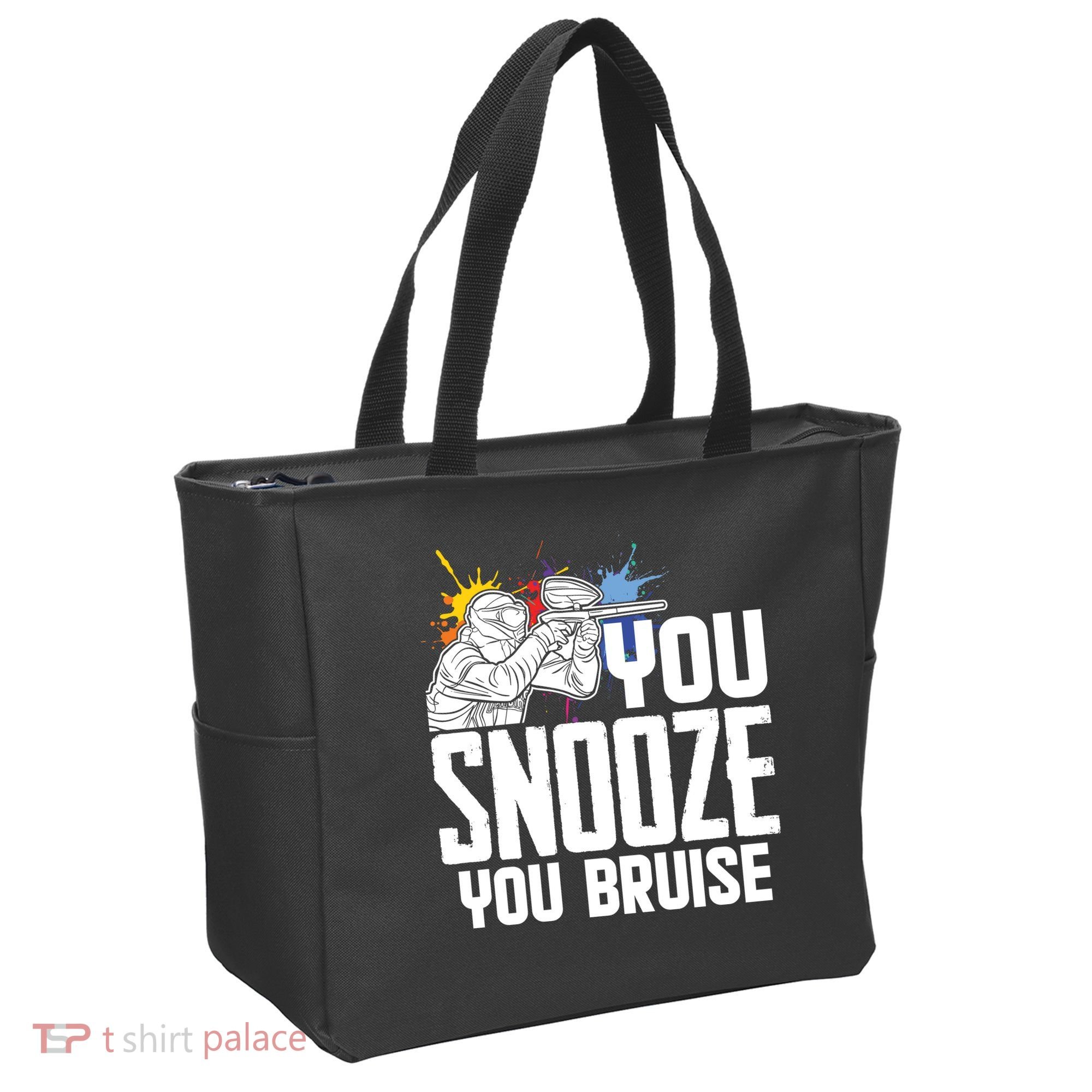 Funny Paintball You Snooze You Bruise Tote Bag
