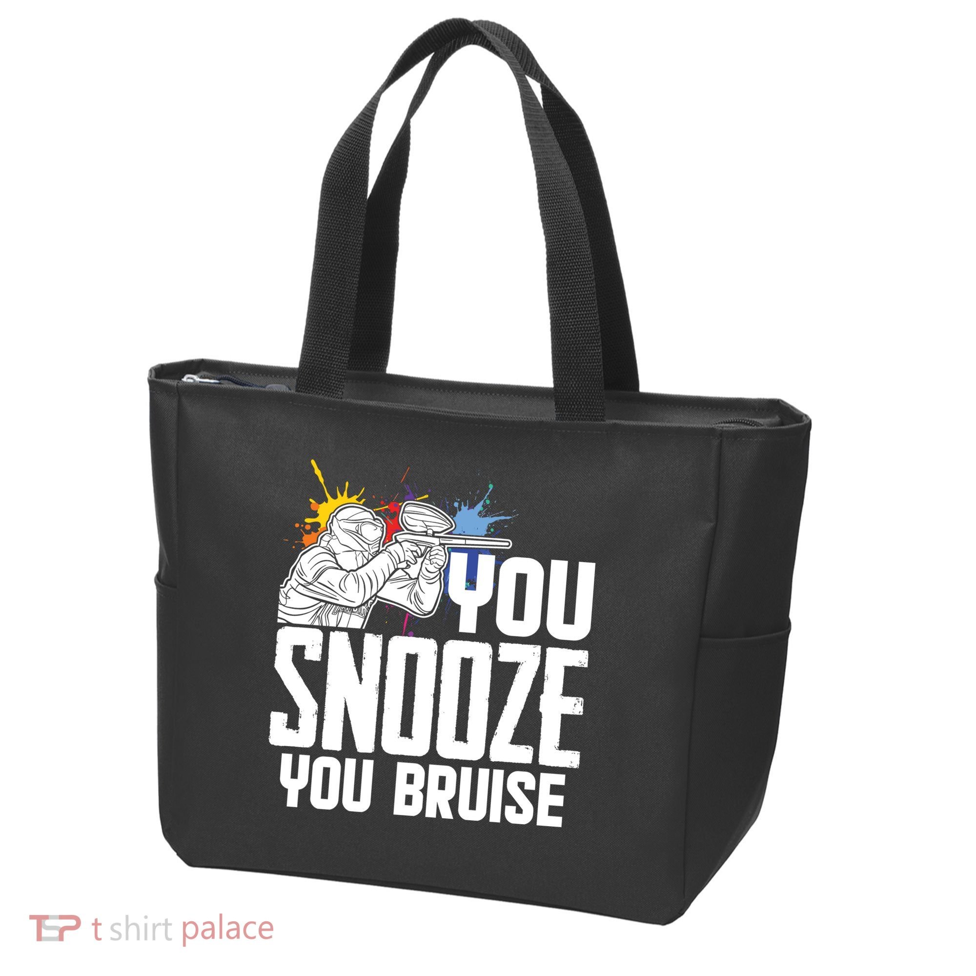 Funny Paintball You Snooze You Bruise Tote Bag
