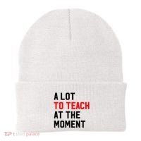Funny Quote A Lot To Teach At The Moment Teacher Beanie thumb 0