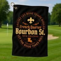 French Quarter Bourbon St New Orleans Souvenir Golf Towel thumb 1