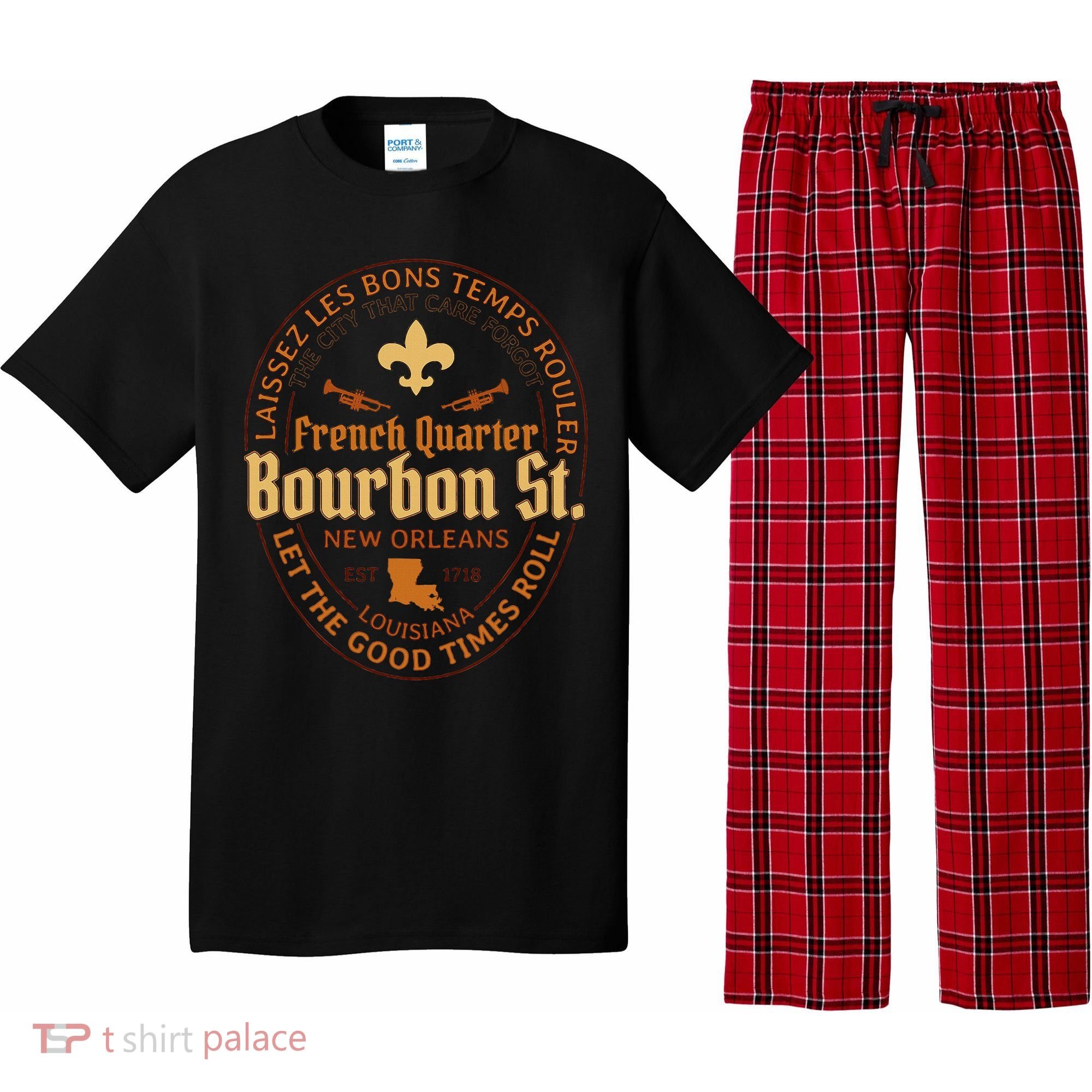 French Quarter Bourbon St New Orleans Souvenir Pajama Set