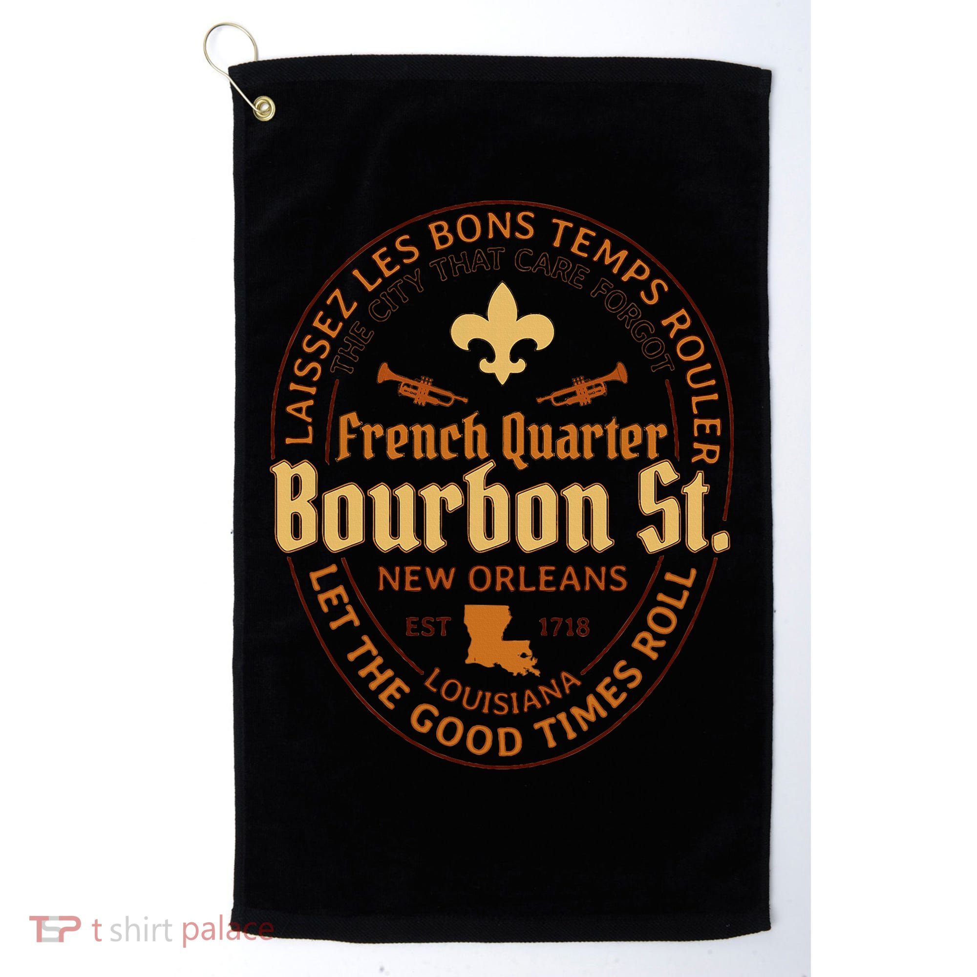 French Quarter Bourbon St New Orleans Souvenir Golf Towel