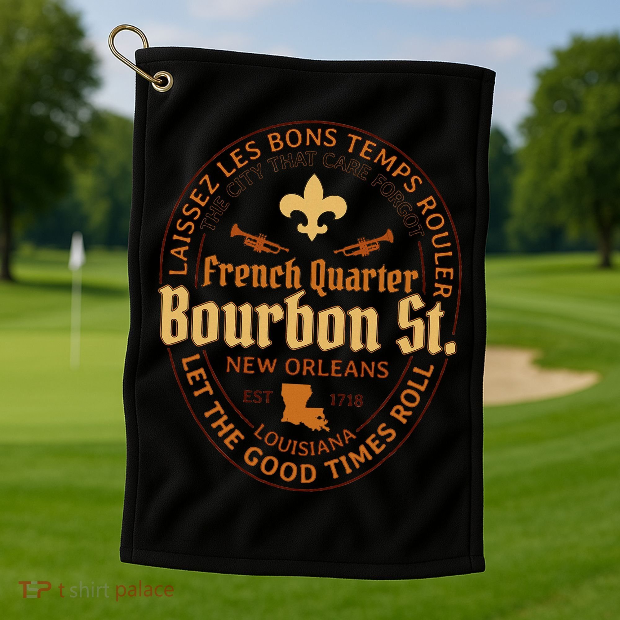 French Quarter Bourbon St New Orleans Souvenir Golf Towel