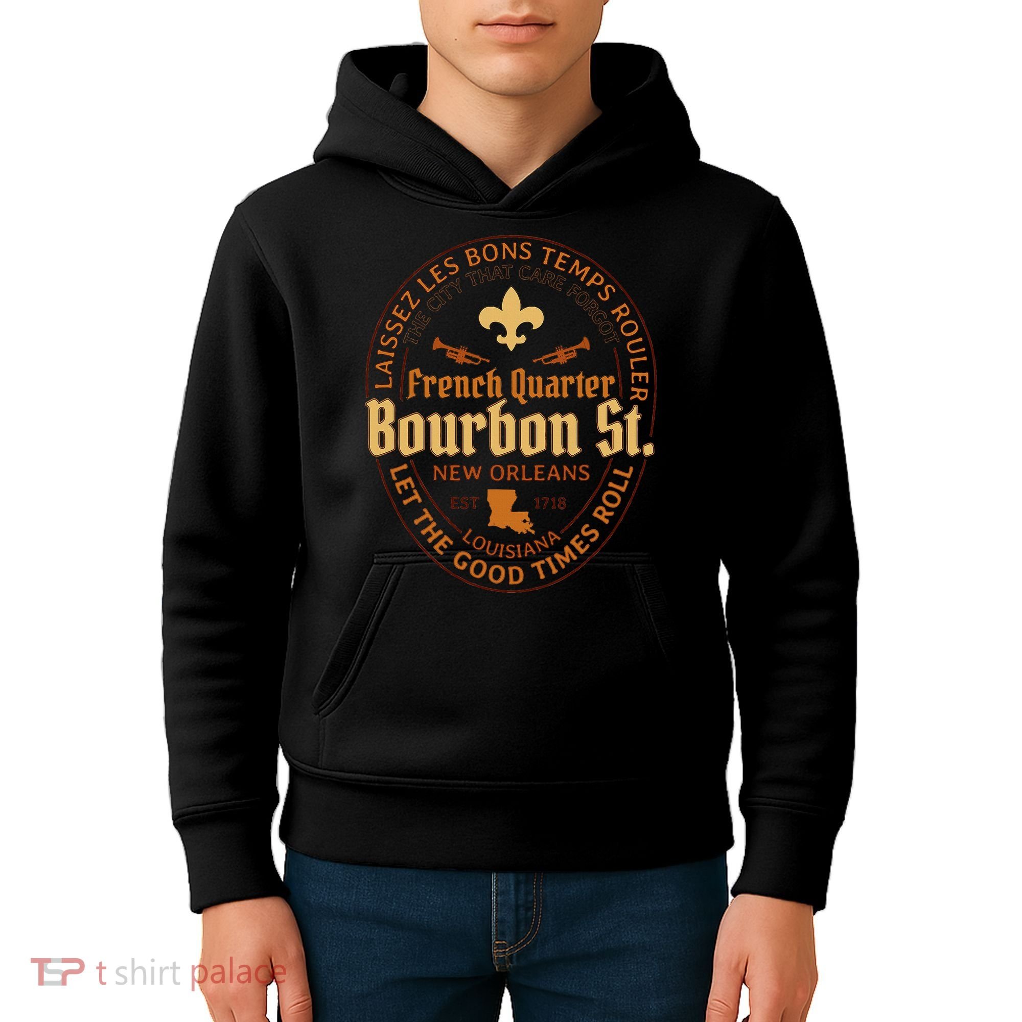 French Quarter Bourbon St New Orleans Souvenir Kids Hoodie